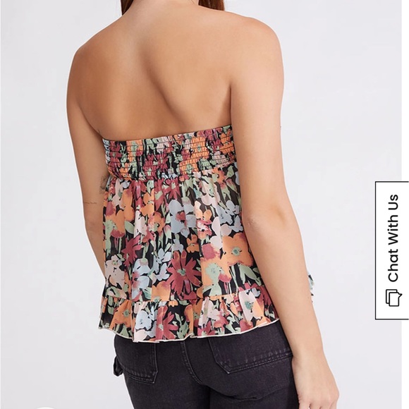 LA HEARTS Strapless Chiffon Babydoll Top - Picture 2 of 3